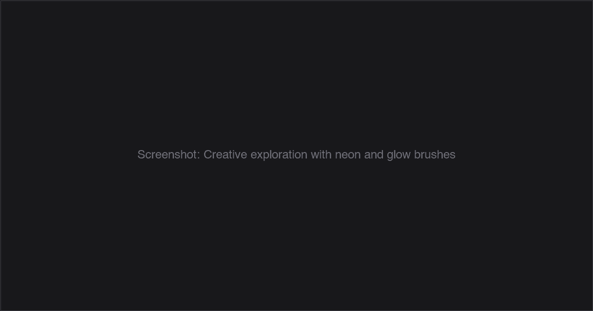 Creative exploration with neon and glow brush effects