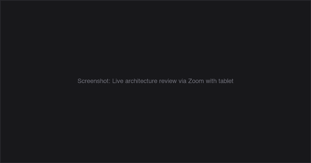 Live architecture review via Zoom with tablet drawing