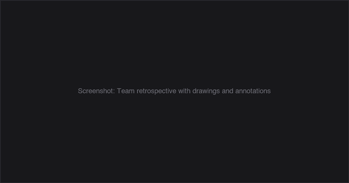 Team retrospective with collaborative drawings and annotations